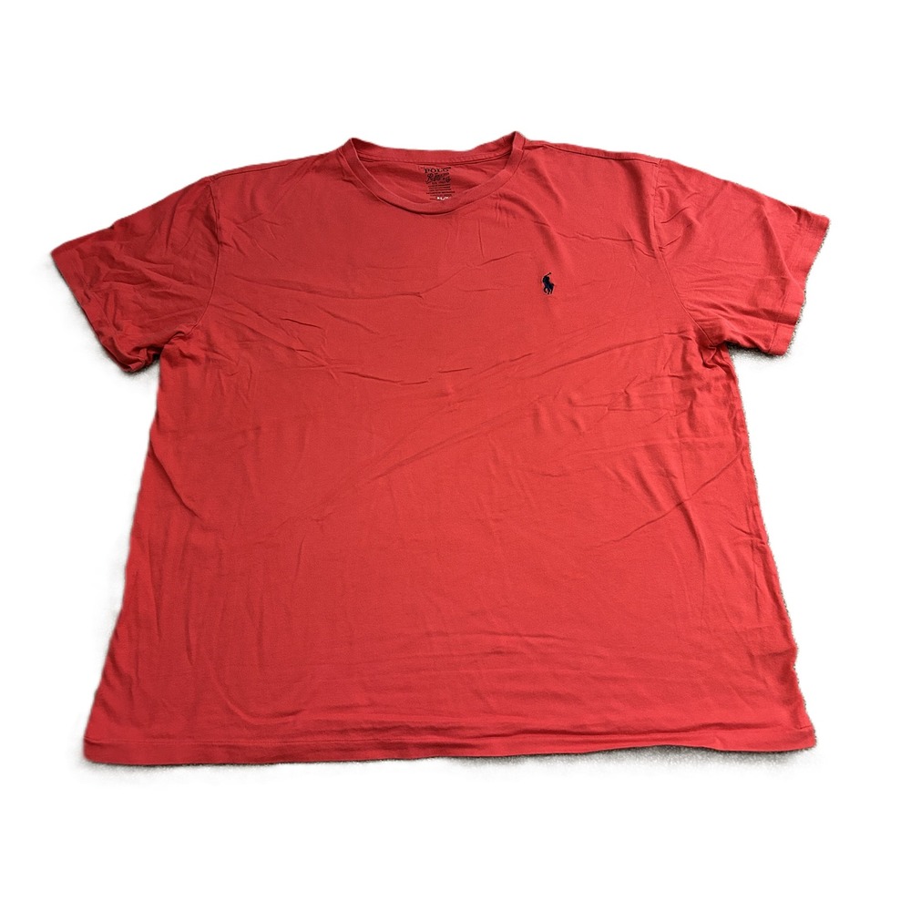 Polo Ralph Lauren T-Shirt Mens XL Red Excellent Short Sleeve Cotton Crew Neck